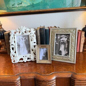 3 Vintage Frames with Wedding Pictures
